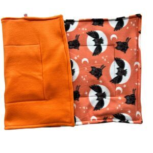 Guinea Pig Premium Fleece Cage Liner 24"x 47" Owls/Orange Halloween